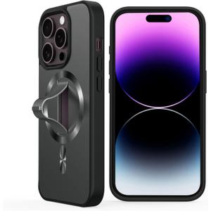 AUROX for iPhone 14 Pro Max Case with Invisible Stand [Compatible with MagSafe] Military-Grade Protection, Shockproof Slim Magnetic 14 Pro Max Case for Men Women Magnetic Phone Case Cover, Black