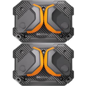 Ski & Snowboard Wall Rack for Garage - Fits Any Board, Wall Mount Holders, Damage-Free Storage, Space-Saving Winter Gear Organizer (2 Pack, Sunrise Orange)