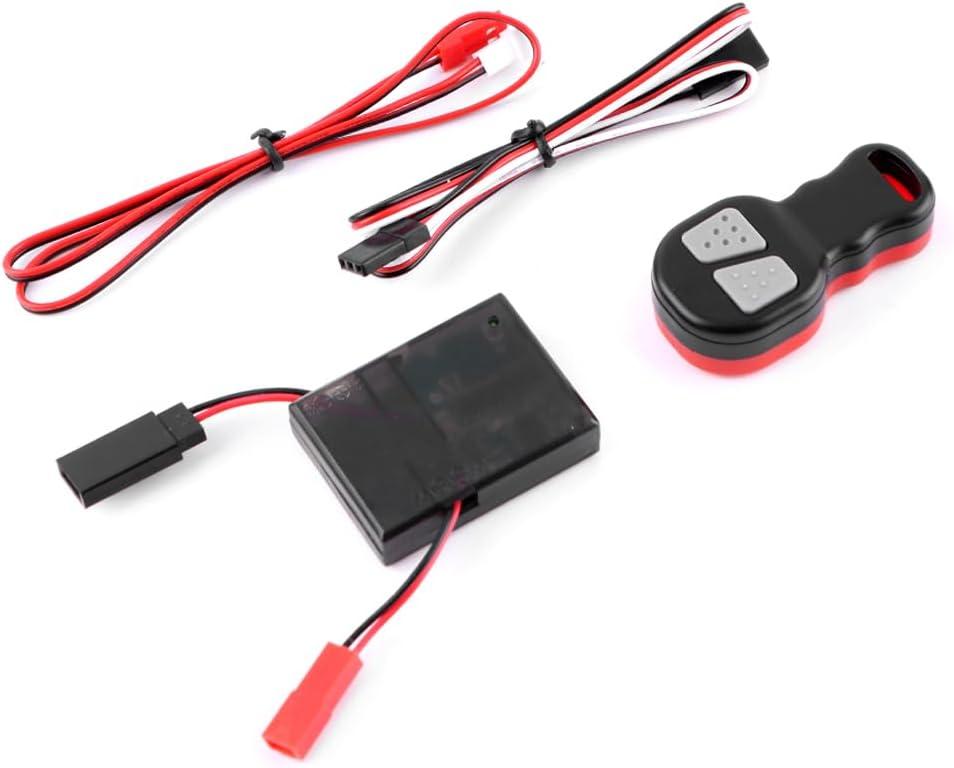 1/10 RC Wireless Winch Remote Controller & Receiver Kit, Automatic Winch Replacement for Axial SCX10 90046 TRX4 Tamiya RC4WD Redcat HPI 1/10 RC Crawler Upgrade Parts