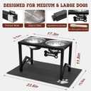 Elevated Dog Bowls, Metal Raised Dog Bowl Stand with 2 Thick 58oz Stainless Steel Food Bowls & Non-Slip Mat - 11.8" Tall for Medium/Large Breeds