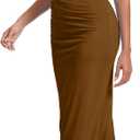Women's Mock Neck Ruched Floral Mesh Bodycon Maxi Dress Cap Sleeve Tight Fitted Curvy Cocktail Club Party Dresses (S)