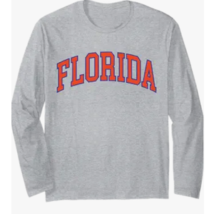 Vintage Florida Mens Florida Womens Orange Blue Retro FL Tee Long Sleeve TShirt