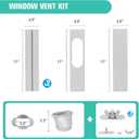Portable AC Window Vent Kit with 5.9" Exhaust Hose Universal Portable Air Conditioner Window Seal Kit Adjustable 59 Inch Length Exhaust Hose for Sliding Horizontal&Vertical Windows