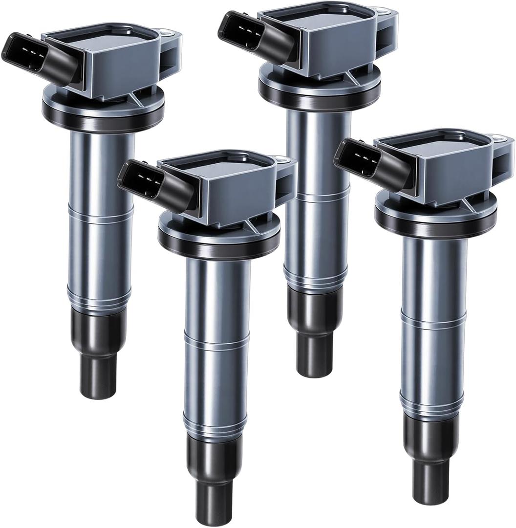 4PCS Ignition Coil Pack Compatible with Toyota 2.4L Camry Matrix RAV4 Solara Highlander Scion TC xB HS250h 2001 2002 2003 2004 2005 2006 2007 2008 2009 2010, UF333 C1330 90919-02244
