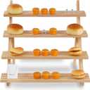 4-Tier Wooden Display Riser, Wooden Cupcake Stand Tiered Countertop Display Shelf for Retail Display, Rustic Tiered for Tabletop Shows and Home Cupcake Display Stand Using