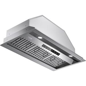 VIKIO HOME Range Hood Insert 36Inch,Built-in Kitchen Hood with 980 CFM, Ducted/Ductless Convertible Duct,Stainless Steel Kitchen Vent Hood/Gesture/Touch Control, 2 Pcs Baffle Filters with Handlebar