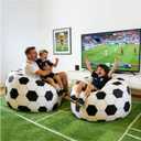 4FT Soccer Football Bean Bag Chair for Adults&Kids World Cup 2026 Gaming Lounge Sofa with Removable Washable Velvet Cover, Ideal for Game Day & Living Room Bedroom