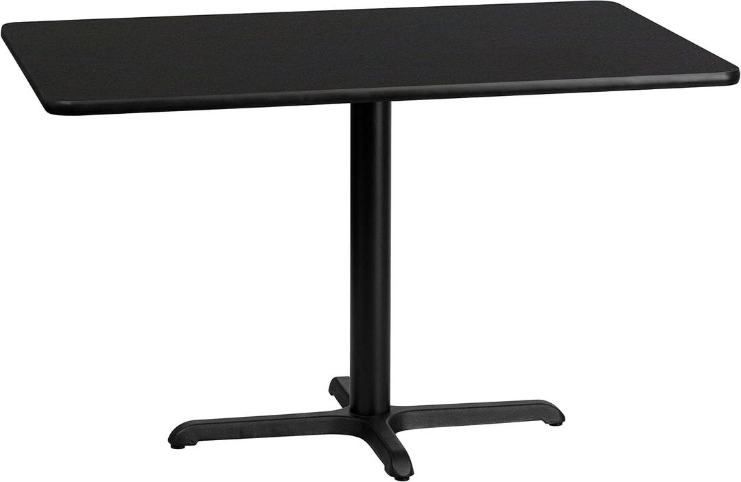 Flash Furniture Stiles 30'' x 48'' Rectangular Black Laminate Table Top with 23.5'' x 29.5'' Table Height Base
