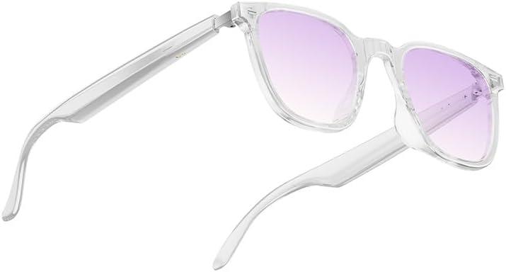 Smart Glasses with Voice Assistant, Bluetooth 5.3 Open-Ear Headphones and a Lightweight Design, for Driving Cycling Hiking Travel, UV & Blue Light Protection