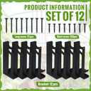 MorningRo 12 Pack Raised Garden Bed Corner Brackets with Securing Lip Fits Lumber up to 2" x 12" Metal Garden Corner Bracket for Wood Frame Bed 4.7" L x 2" W x 10.5" H