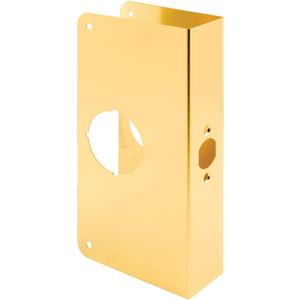 Prime-Line U 9550 Brass Lock and Door Reinforcement Plate for 1-3/4 In. Thick Doors, Brass Finish (Single Pack)