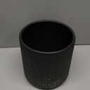 Amazon Basics Fluted Ceramic Round Planter with Drainage Hole, Indoor Outdoor Flower Pot, 8-inch, Black