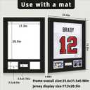 Aluminum Jersey Frame Display Case 1 Pack, Lightweight & Durable Metal Jersey Frame with Mat, Pinboard, Shatterproof Plexiglass & Hanging Kit for Football Baseball Basketball Soccer Hockey Shirt