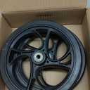 2PCS 8 Inch Walker Wheel, 5/16" (10 mm) Bearing Solid Replacement Wheels for,Knee scooter (8 Inch) (10mm) (Matte Black)