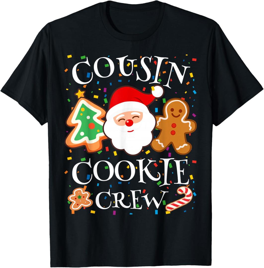 Christmas 2025 Cousin Cookie Baking Crew Squad Family Kids T-Shirt, Size 2XL