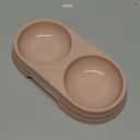 Pet Food and Water Bowl, Double Feeding Bowls, Small Grey, for Cats and Small Dogs, Portable Pet Accessories (Pink)