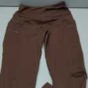 G Gradual Women's Fleece Lined Winter Leggings with Pockets Water Resistant High Waisted Thermal Warm Pants Running  Brown XS