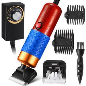 Chumia Carpet Trimmer Low Noise Rug Carver Electric Speed Adjustable Carpet Tufting Clippers Shears Carving Tool for Handmade and Cleaned Tufted Rugs (Brownish Red, 200w)