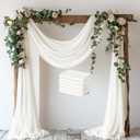 Wokceer Wedding Arch Draping Fabric 6 Panels 28.7" x 20FT Ivory Drapes Sheer Fabric Backdrop Arch Draping Fabric for Wedding Ceremony Birthday Party Bridal Shower Decoration