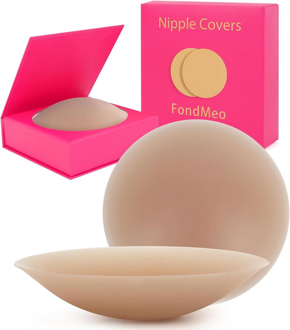Nipple Covers for Women - Invisible Silicone Nipple Covers, Reusable Adhesive Pasties with Travel Case, Seamless Coverage