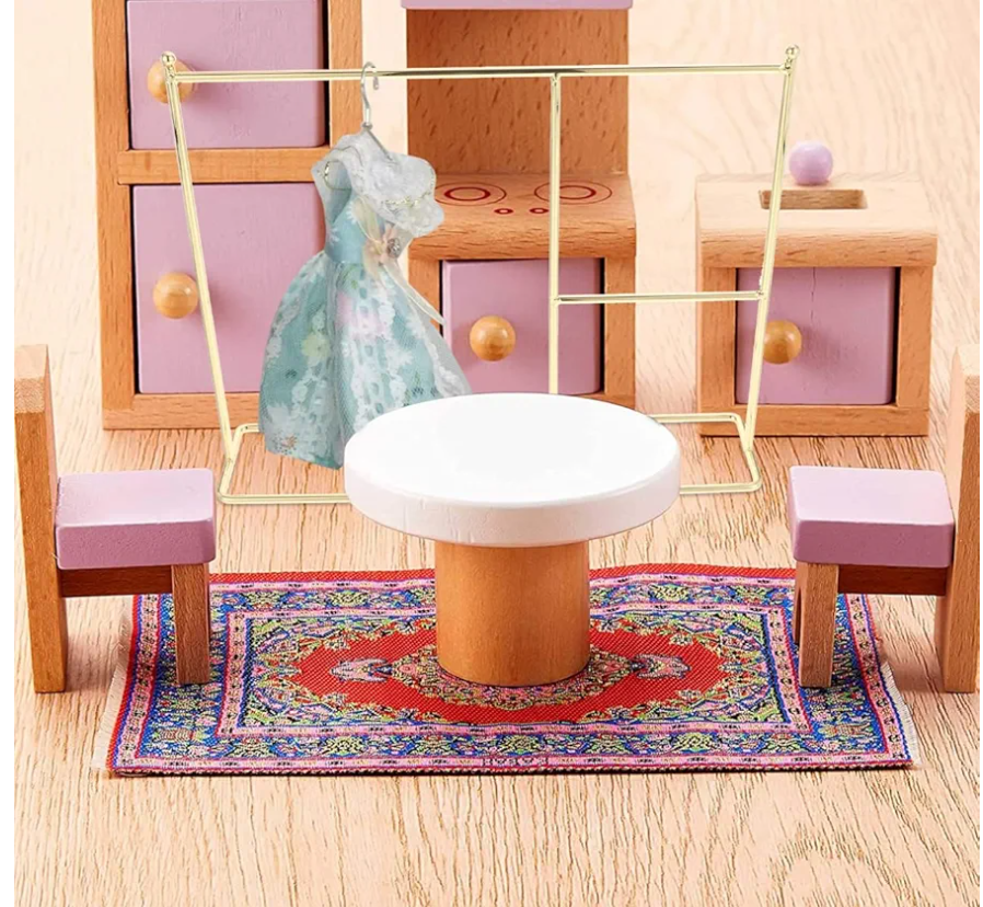 Zerodeko Hangers 1PC Iron Doll Garment Rack, Classic Doll Dress Rack, Doll Closet Clothes Hanger Mini Coat Hanger or Dollhouse Supplies, Show Doll Clothes (Golden) Pet Clothes