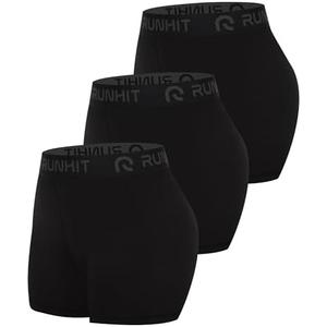 Runhit 3" Volleyball Shorts Womens 3 Pack Compression Shorts for Women Spandex Shorts Women Workout Athletic Yoga Gym XL