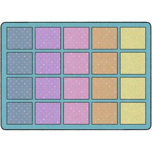Flagship Carpets Happy Squares Educational Area Rug for Kids Room Seating Dcor, Children's Classroom, Play Carpet for Teaching and Playroom, Seats 20, 6' x 8'4", Multi-Color