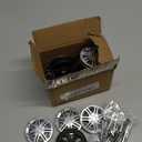 Zoofen 8 Pcs Luggage Replacement Wheels - 60 x 12mm Double Wheels, Rubber, Silver