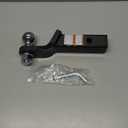 METOWARE Trailer Hitch Ball Mount, 2" Drop Hitch with 2" Ball, 6,000 lbs GTW Fits 2" Receiver for Truck SUV Boat RV, Solid Steel Towing Kit with Hitch Pin & Clip, Black