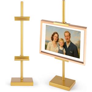 1pcs Adjustable Tabletop Easel Stand for Picture Frames, Picture Easels for Display, Gold Easel, Picture Frame Stand, Adjustable Art Easel.(18inch,Gold)