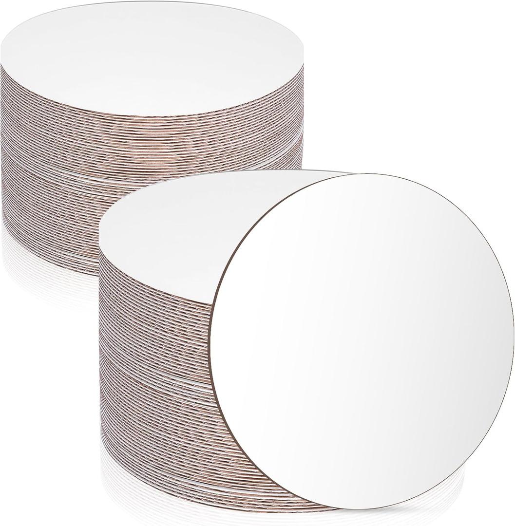 50 Pack Round Cake Boards Circle Cardboard Base Boards Grease Proof Cardboard Disposable for Baking Cake Pizza (10 Inch)