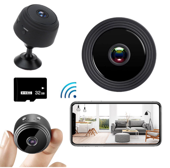 HD 1080P Mini WiFi Security Camera - Night Vision, Motion Detection, Compact Design for Home, Office & Outdoor Use - iOS/Android App Remote Viewing