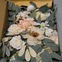 Faux Flower Swag Set of 2 for Wedding Welcome Signs Floral Swag Wedding Reception Ceremony Signs Decor (Champagne & Cream)