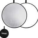 Selens 2 in 1 Foldable 17inch/45cm Light Reflector,Collapsible Disc Photography Reflector Silver,White for Portable Portrait Photography and Outdoor Lighting
