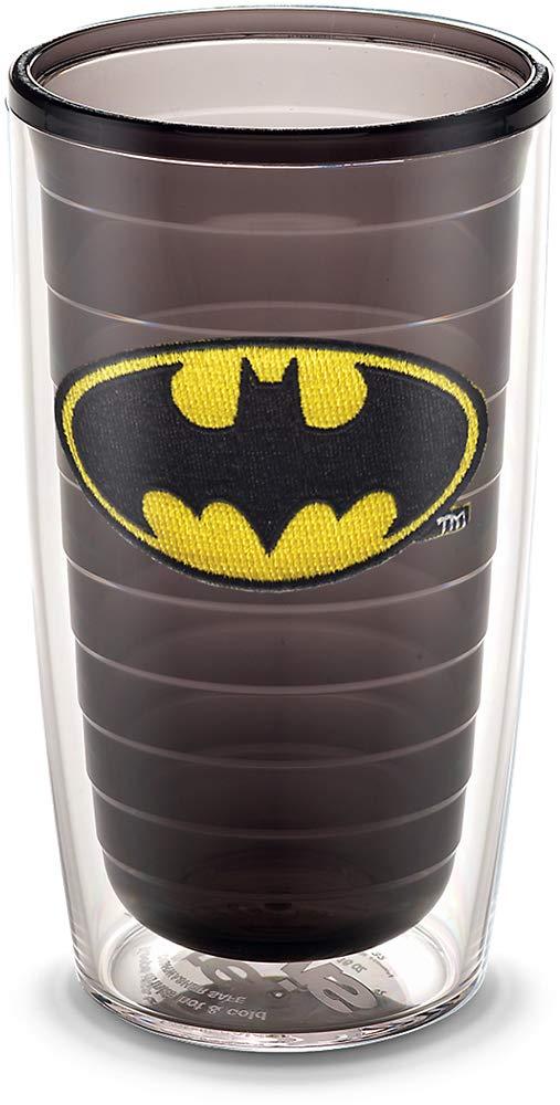 Tervis DC Comics Batman Emblem Made in USA Double Walled Insulated Tumbler Cup Keeps Drinks Cold & Hot, 16oz, Quartz - Unlidded