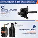 3ft x 36in Aluminum Deck Gate Kit with Self Closing Hinges & Latch
