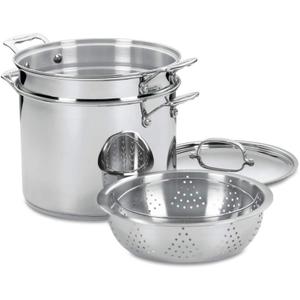 Cuisinart 4-Piece Cookware Set, 12 Quarts, Chef's Classic Stainless Steel Pasta/Steamer, 77-412P1 (11.6 Quarts) Cuisinart 4-Piece Cookware Set, 12 Quarts, Chef's Classic Stainless Steel Pasta/Steamer, 77-412P1 (11.6 Quarts)