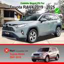 Outside-Mount Rain Guards Window Visors for 2019-2025 Toyota RAV4 Full-Size Wind Vent Deflectors Car Accessories Dark Smoke 6-Piece Set with Thicker and Waterproof Steps