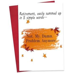 Pack of 4 Detuca Funny Retirement Card for Him Her,Happy Retirement Cards for Women Men Retiring Gift for Coworker,The Wise Retired Congratulation Card