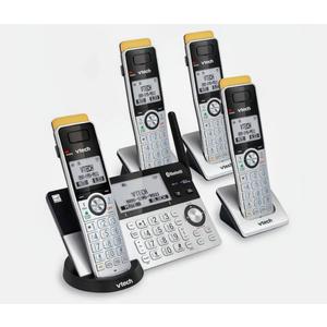 VTech Super Long Range 5 Handset DECT 6.0 Cordless Phone for Home with Answering Machine, 2300 ft Range, Call Blocking, Bluetooth, Headset Jack, Power Backup, Intercom, Expandable to 12 HS