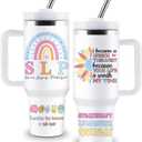 Speech Language Pathologist Gifts, Speech Therapy Gifts, SLP Gift for Women, SLP Graduation Gift, 40oz Stainless Steel Tumbler