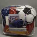 Lush Decor Soccer Game Reversible Quilt Quen Size 4 Piece Set Full/Queen Navy & Gray - Toddler Bedding Set Full Quilt - Sports Decor - Soccer Bedding
