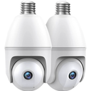 2 Way Audio Smart Bulb Camera with Ultra clear Image Cameras Outdoor for Home Security,Smart AI Human Detection,Color Night Vision, 2pack