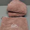 BEDELITE Travel Blanket with Bag, Ultra-Soft Jacquard Fleece Blanket with Luggage Sleeve & Backpack Clip, Airplane Blanket Travel Essentials, Pink (40"x65")