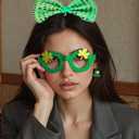 3 x 4Pcs St. Patrick's Day Costume Set Shamrock Themed Headband, Glasses, Earrings, Pin, Irish Green Festival Themed Party Women Costume Accessories (Green)