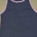 Womens Colorblock Racerback Crew Neck Casual Basic Ribbed Fitted Tank Top Sleeveless Camis , Size L