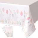 Honeydak 4 Pcs Silly Goose Birthday Party Tablecloths Pink 1st Baby Shower Gingham Table Cover Disposable Plastic Tablecloths Goose Theme Party Supplies for 1st Boys Girls Summer Decorations, Pink