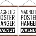 Magnetic Poster Hanger Frame for 18x24 18x18 18x12 Movie Music Posters Wall Art, Walnut Wood Picture Frames for Large Canvas Diamond Map Decor, Living Room Calendar Banner Tapestry Photo Hanging Stand