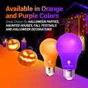 4 Pack A19 LED Light Bulb LED Light Bulb 120V E26 Base 9 Watt (60-watt Replacement) Bulb, Party Decoration, Porch, Home Lighting, Christmas Light Bulbs Non-Dimmable (Orange Purple, 6 Pack)
