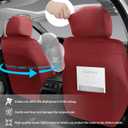 Full Coverage Faux Leather Car Seat Covers Full Set,Automotive Seat Covers for Cars,SUVs Pick-up Truck, Car Seat Cushion, Wine Red Seat Covers,Front Seat Cover,Car Seat Protector